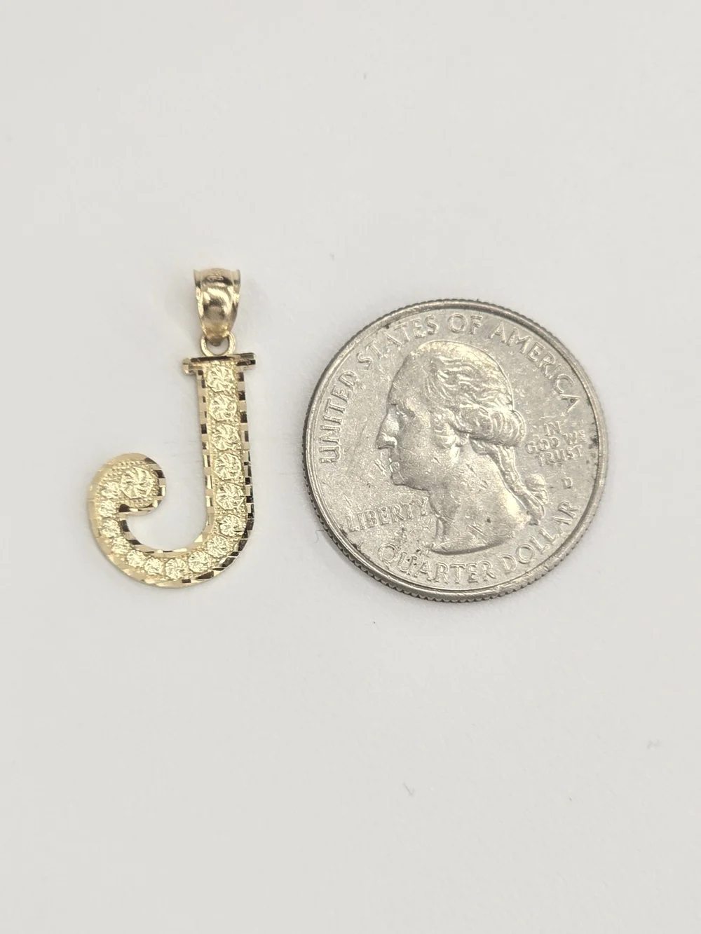 14k Real Gold Letter J Pendant Necklace Charm